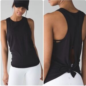 Lululemon Athletica Black All Tied Up Tank US Size 6 Vacation Tropical Running